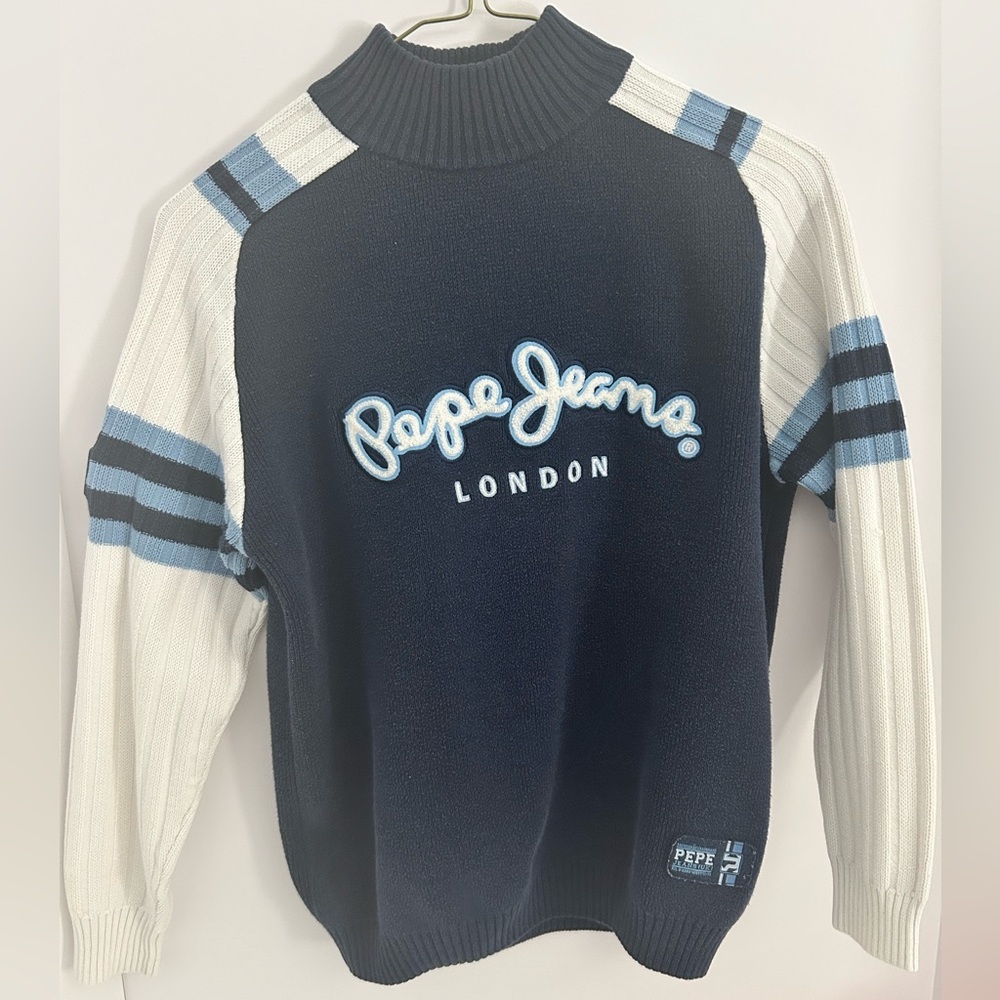 Pepe Jeans - Kids sweater pullover. White and blue tones. Size: L (12-14)